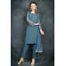 Mosaic Blue Straight Cut Kurti & Capri Suit Set