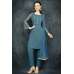 Mosaic Blue Straight Cut Kurti & Capri Suit Set