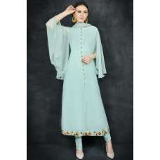 Butterfly Sleeves Dress Mint Green Women's'Party Suit