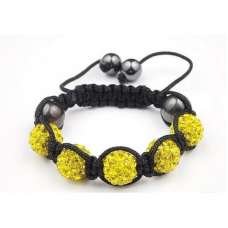 YELLOW CHILDREN CRYSTAL BALL BRACELET