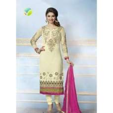 Cream Embroidered Salwar Suit Desi Indian Wedding Dress