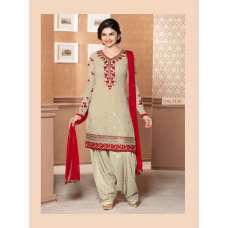 Beige Patiala Punjabi Suit Indian Pakistani Ladies Wear