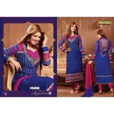 Blue and Pink AYESHA TAKIA PARTY WEAR ISHQ-E-AYESHA SEMI STITCHED SHALWAR KAMEEZ