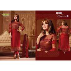 FIESTA RED AYESHA TAKIA PARTY WEAR ISHQ-E-AYESHA SEMI STITCHED SHALWAR KAMEEZ