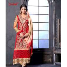 Fiesta Red and Golden SAJEELE BY SAINX PARTY WEAR SHALWAR KAMEEZ 