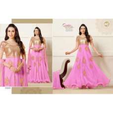 Pink & Gold Girls Prom Dress Indian Anarkali Gown