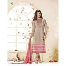 SLK2856 - Pink and Grey Kaseesh Silkina Royal Crepe 3 Salwar Kameez Suit