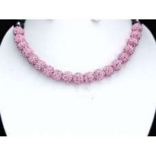 BEAUTIFUL NEW FULL PINK REAL CRYSTAL NECKLACE