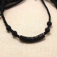 BLACK TUBE CRYSTAL NECKLACE