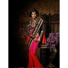 Black Hot Pink Saree For Wedding And Parties