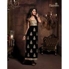 Black & Gold Velvet Suit Pakistani Designer Party Dress