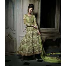 Green Indian Wedding Gown Mayoun Mehndi Dress