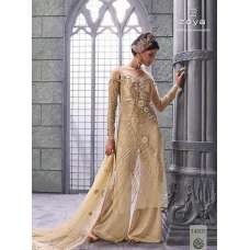 Beige Designer Anarkali Dress Indian Palazzo Trouser Suit