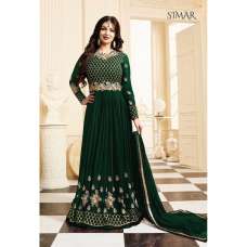 Green Glossy Dress Anarkali Gown 