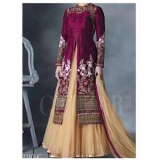 G1203 PURPLE HIRA GULZAR ANARKALI SUIT