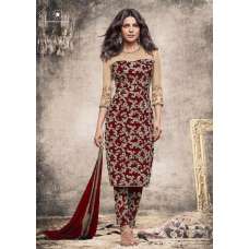 5153 DARK MAROON HEROINE STARDIVA PRIYANKA CHOPRA GEORGETTE STRAIGHT CUT SUIT