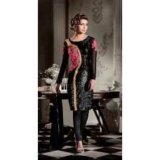 AHR5119 BLACK COLOUR HEROINE PRIYANKA CHOPRA STYLISH SEMI STITCHED DRESS