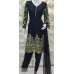 Black Pakistani Designer Peplum Linen Salwar Suit