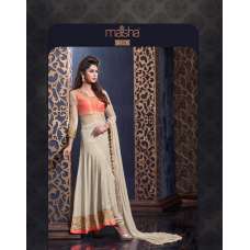 MS2310 - ORANGE AND CREAM MAISHA HARMAN PARTY WEAR SUIT