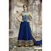 Royal Blue Gold Long Dress Hot Lady Evening Gown