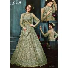 22003-C GREEN HEAVY EMBROIDERED INDIAN BRIDAL WEDDING LEHENGA