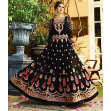 BLACK EMBROIDERED EVENING AND WEDDING WEAR ANARKALI GOWN